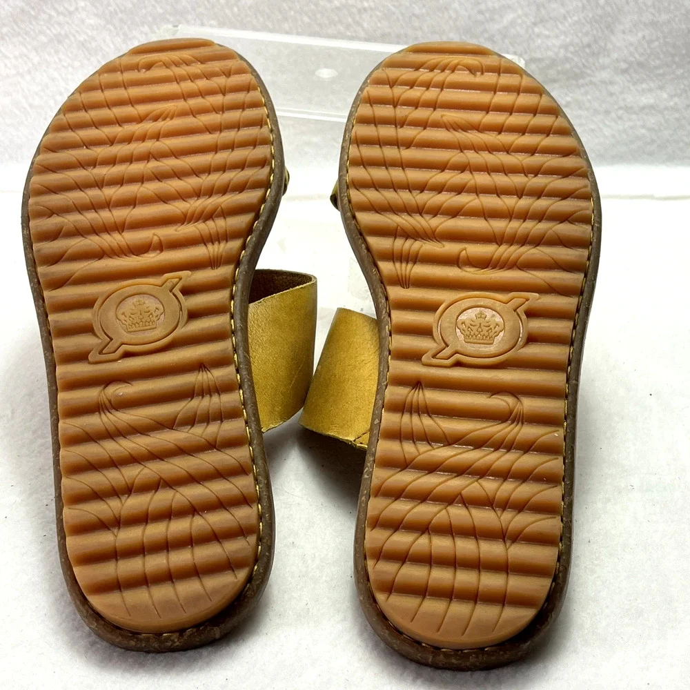 Born Shoes Sandals Women's Size 10 M Morena Yellow Sun Leather Slip on - Picture 11 of 12